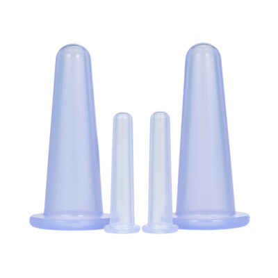

4Pcs Silicone Cupping Cup Health Care Massage Anti Cellulite Vacuum Cupping Glass Cupping Device Random Colors