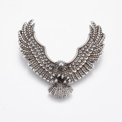 

304 Stainless Steel Pendants Eagle Antique Silver 42x45x10mm Hole 7x4mm