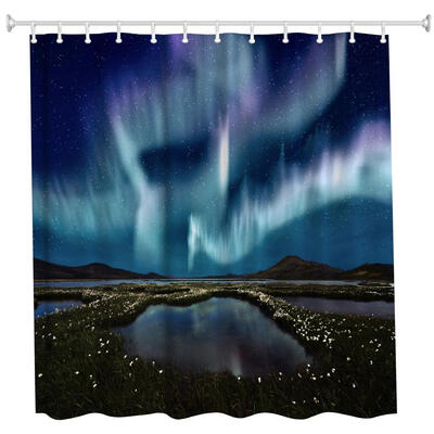 

Aurora Polyester Shower Curtain Bathroom Curtain High Definition 3D Printing Water-Proof