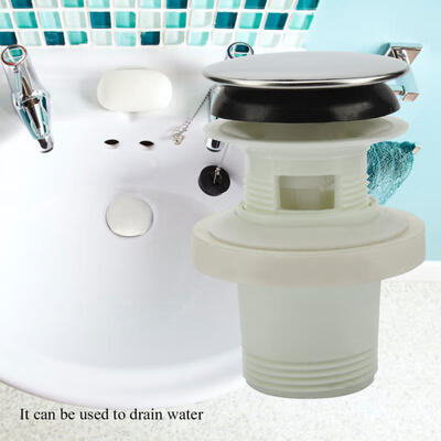 

Greensen Sturdy Durable Chromed Shiny Sink Drainer Stopper with Overflow Hole Bathroom