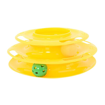 

Cat Toys Lovely Ball toys for Cats Disk Funny Playing Trilaminar Turntable Toys Pet Animals Interactive Toy