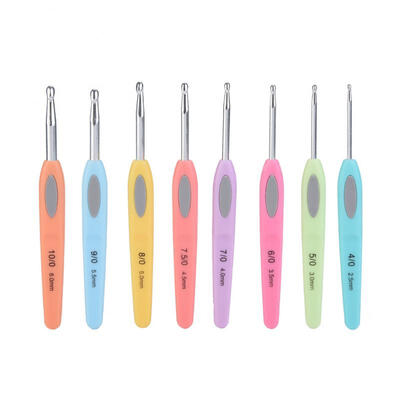 

Greensen New Aluminium Crochet Hook Knitting Needles Stitches With Colourful Soft Plastic Handle