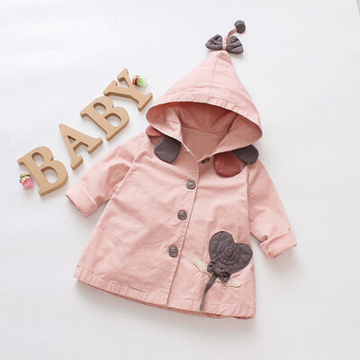 

Toddler Baby Girls Outerwear Jacket Cartoon Windbreaker Hooeded Coat Clothes