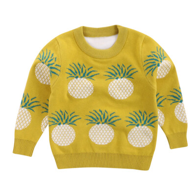 

Boys Girls Baby Kids Pineapple Sweaters Soft Warm Childrens Sweater Coats