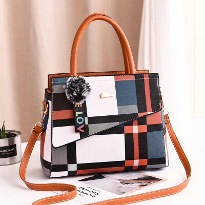 

Korean version of the mosaic color fashion handbag trend wild single shoulder Messenger bag