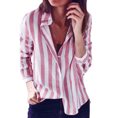 

Starmoon Women Striped Casual Top T Shirt Ladies Loose Long Sleeve Top Fashion Blouse