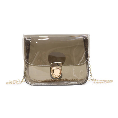 

Tailored Womens Fashion Transparent Shoulder Bag Jelly Messenger Bag Solid Color Handbag