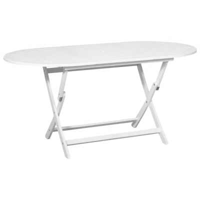 

Outdoor Dining Table White 63"x335"x295" Acacia Wood Oval