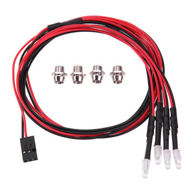 

4 LED Headlight 3mm WhiteRed Light RC Car Parts for TRAXXAS HSP HPI REDCAT