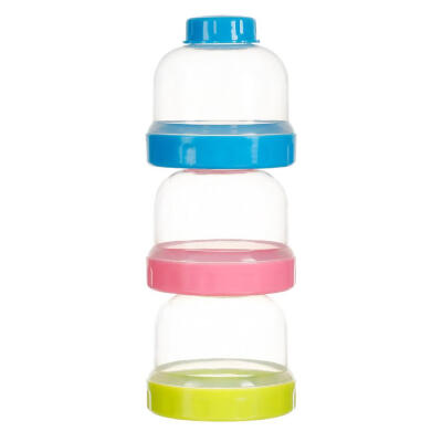 

3 Layers Portable Baby Feeding Bottle Milk Powder Food Storage Grid Box