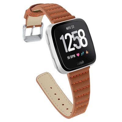 

ECSEM Replacement Band Strap Leather Bracelet Wristband Accessories for Fitbit Versa&Fitbit Versa Lite for Women Men