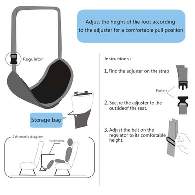 

Portable Relief Foot Hammock Home Travel Office Chair Airplane Feet Rest