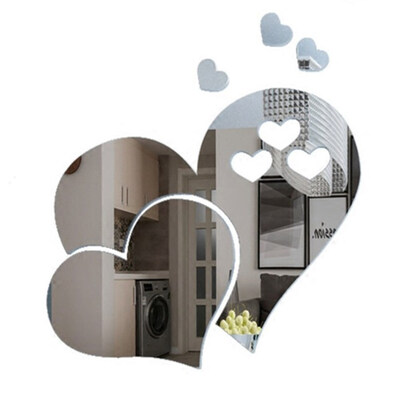 

3D Acrylic Wall with Caring Shape Mirror Wall with Living Room Background Wall