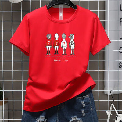 

Women Round Collar Cartoon Print Loose Short Sleeve Casual T-Shirt Simple Wild Tops