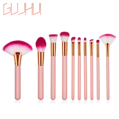 

Toponeto 10PCS Wooden Foundation Cosmetic Eyebrow Eyeshadow Brush Makeup Brush Sets Tools