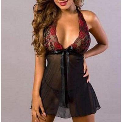 

Women SexySissy Lingerie Lace Babydoll G-String Dress Underwear Nightwear Black