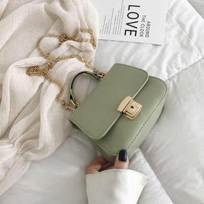 

Texture bag female 2019 new simple solid color fashion chain shoulder slung casual temperament wild handbag