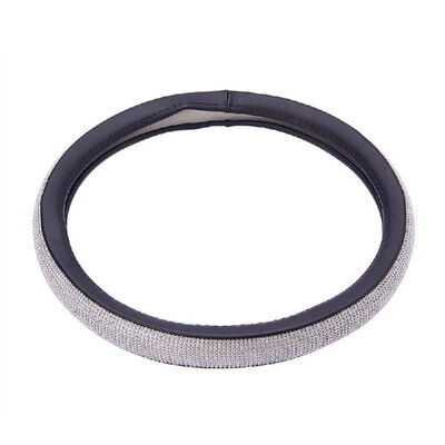 

Novel Shinning Crystal Car Steering Wheel Cover Soft Leather with Beautiful Rhinestones Cool Auto Accessories