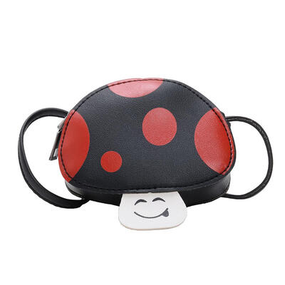 

Smile Face Mushroom Shape Bag Girls Kids Shoulder Messenger Leather Bags