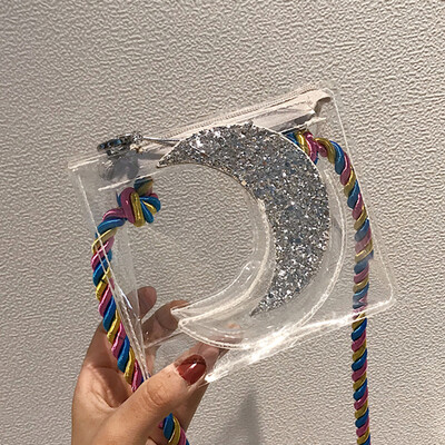 

Female 2019 new foreign gas girl transparent jelly slanted small square bag Chao Korean version of personality shoulder bag