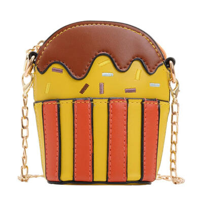 

Ice Cream Shape Contrast Color Bags Kids Girls Shoulder Messenger Handbag