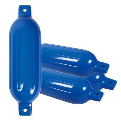 

4 Ribbed Marine 65" X 23" Boat Fender Vinyl Bumper-Blue