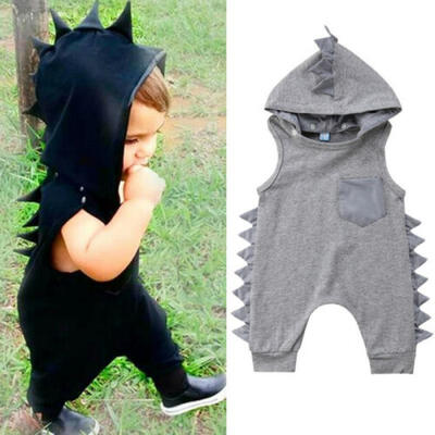 

0-3Y Newborn Infant Baby Boy Girl Dinosaur Hooded Romper Jumpsuit Clothes Outfit