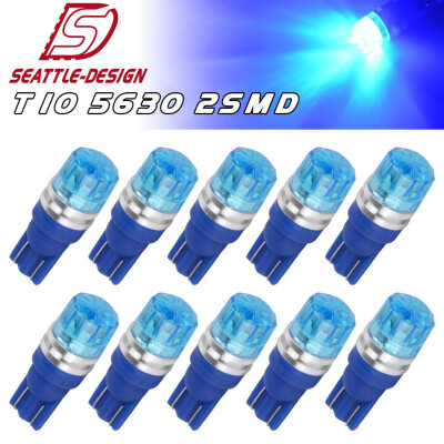 

10x Ultra Blue T10 5630 2-LED Backup Reserve Side Marker Light Bulbs 168 192 194