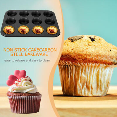 

12 Cups Baking Mold Non Stick Cake Biscuit Dish Tray Carbon Steel Bakeware