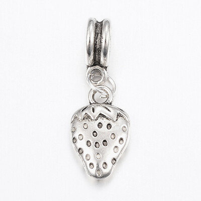 

Tibetan Style Alloy European Dangle Beads Strawberry Antique Silver 31mm Hole 5mm pendant 17x10x35mm