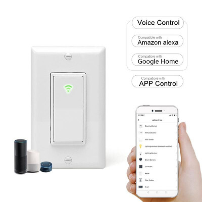 

Wi-Fi Smart In-wall Light Switch Timing Function 3 Gang Switch Box Voice Control Compatible with Alexa Google Home IFTTT APP Contr