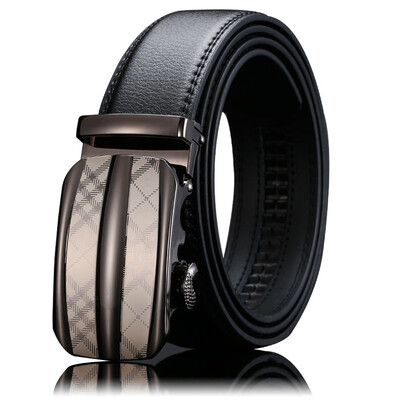 

Mens belt leather automatic buckle leather belt Korean business leather belt mens casual belt custom