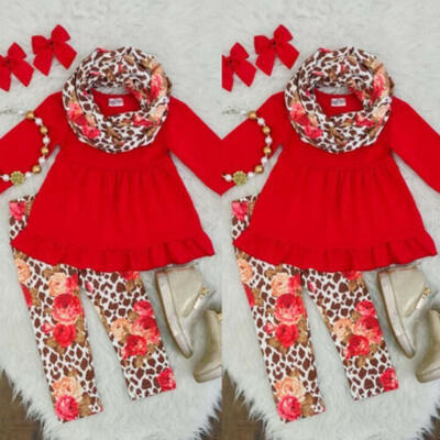 

UK Toddler Kids Baby Girls Outfits Clothes T-shirt Tops DressLeggings Pants Set
