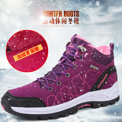 

Summer&summer high hiking shoes mens waterproof non-slip travel shoes plus velvet cotton shoes womens outdoor sports cross-country walking shoes