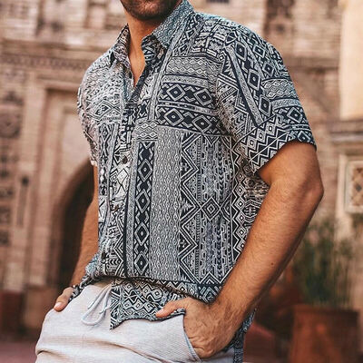 

Mens Summer Holiday Fancy Shirts Casual Floral Hawaiian Slim Fit Fancy Shirt