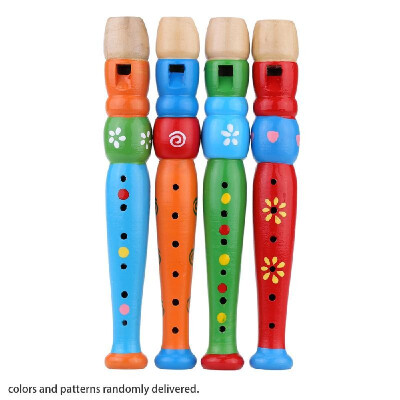 

Wooden Piccolo Flute Sound Musical Instrument Early Education Toy Gift for Baby Kid Child