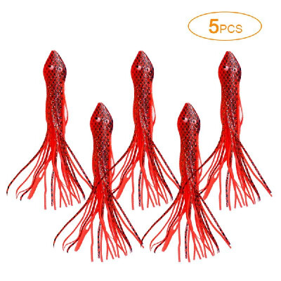 

Lixada 5PCS 15cm Soft Octopus Squid Skirts Trolling Fishing Lures Baits for Saltwater Freshwater