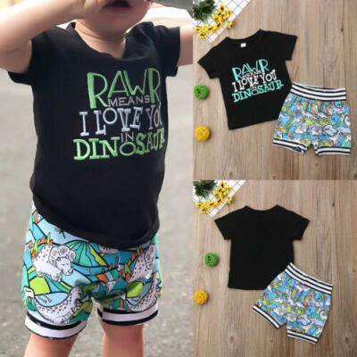 

Hot Dinosaur Toddler Baby Boy Summer Clothes Tee T-shirtPants Shorts Set 2019