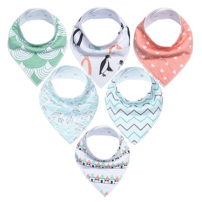 

6pcs Cotton Triangle Baby Bib Newborn Feed Saliva Towel Toddler Burp Cloths