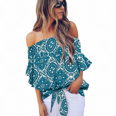 

Printed shirt Womens knotted top