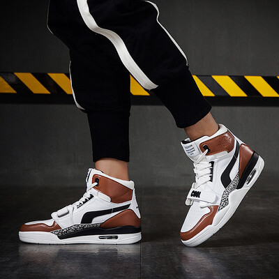 

White high-top shoes male Korean version of the trend of mens sports&leisure shoes hip-hop mens shoes Gaobang shoes thick-soled shoes
