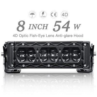 

8D 8 inch 60W LED Light Bar Spot Offroad Backup Driving Pickup ATV Marine 4X4