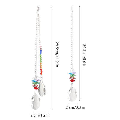 

Greensen 2 Pcs Large Rhombus ​Crystal Pendant Colorful Sun-Catchers Prisms Hanging Ornament