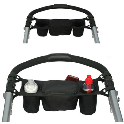

Convenient Black Babies Stroller Organizer Storage Cup Bag