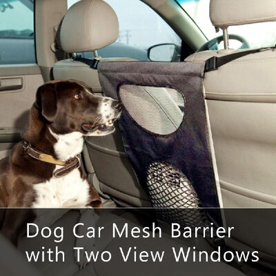 

Dog Car Barrier Front Seat Pet Barrier Mesh Obstacle with Two View Windows Prevent Disturb from Dogs Children