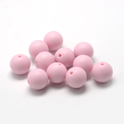 

Food Grade Environmental Silicone Beads Chewing Beads For Teethers DIY Nursing Necklaces Making Round Pink 810mm Hole 12m