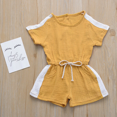 

Summer Toddler Baby Girls Sleeveless Solid Print Jumpsuit Pants Romper Clothes