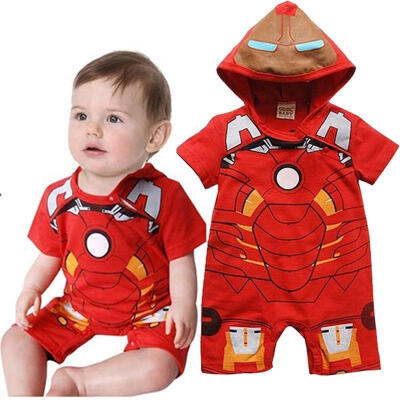 

Infant Baby Boy IronMan Playsuit Short Sleeved Clothes Jumpsuit Romper Bodysuit