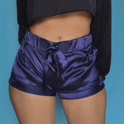 

Women Satin Elastic Sports Shorts Casual Beach Running Gym Yoga Hot Short Pants