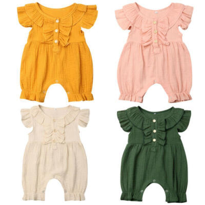 

US Stock Newborn Baby Girl Cotton Romper Jumpsuit Bodysuit Outfit Summer Clothes